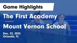 The First Academy vs Mount Vernon School Game Highlights - Dec. 22, 2023