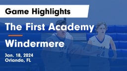 The First Academy vs Windermere  Game Highlights - Jan. 18, 2024