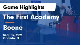 The First Academy vs Boone  Game Highlights - Sept. 12, 2023