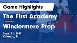 The First Academy vs Windermere Prep  Game Highlights - Sept. 21, 2023
