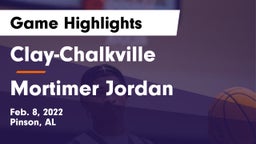 Clay-Chalkville  vs Mortimer Jordan  Game Highlights - Feb. 8, 2022