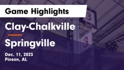 Clay-Chalkville  vs Springville  Game Highlights - Dec. 11, 2023