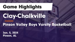 Clay-Chalkville  vs Pinson Valley  Boys Varsity Basketball Game Highlights - Jan. 5, 2024