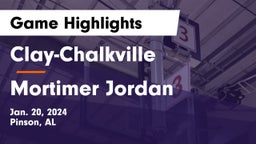 Clay-Chalkville  vs Mortimer Jordan  Game Highlights - Jan. 20, 2024