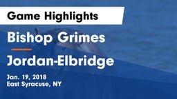 Bishop Grimes  vs Jordan-Elbridge  Game Highlights - Jan. 19, 2018