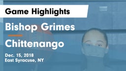 Bishop Grimes  vs Chittenango  Game Highlights - Dec. 15, 2018