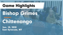 Bishop Grimes  vs Chittenango  Game Highlights - Jan. 10, 2020