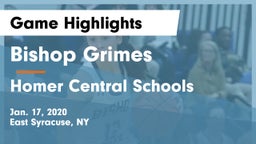 Bishop Grimes  vs Homer Central Schools Game Highlights - Jan. 17, 2020