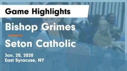 Bishop Grimes  vs Seton Catholic Game Highlights - Jan. 20, 2020