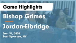 Bishop Grimes  vs Jordan-Elbridge  Game Highlights - Jan. 31, 2020