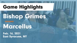 Bishop Grimes  vs Marcellus  Game Highlights - Feb. 16, 2021
