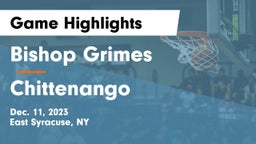 Bishop Grimes  vs Chittenango  Game Highlights - Dec. 11, 2023