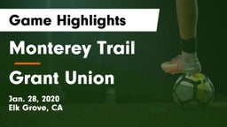 Monterey Trail  vs Grant Union  Game Highlights - Jan. 28, 2020