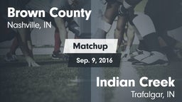 Matchup: Brown County High vs. Indian Creek  2016
