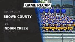 Recap: Brown County  vs. Indian Creek  2016