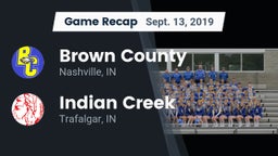 Recap: Brown County  vs. Indian Creek  2019