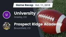 Recap: University  vs. Prospect Ridge Academy 2018