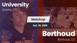 Matchup: University High vs. Berthoud  2018