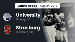 Recap: University  vs. Strasburg  2018