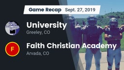 Recap: University  vs. Faith Christian Academy 2019