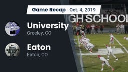 Recap: University  vs. Eaton  2019