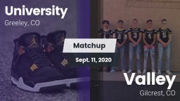Matchup: University High vs. Valley  2020