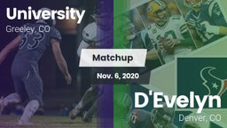 Matchup: University High vs. D'Evelyn  2020