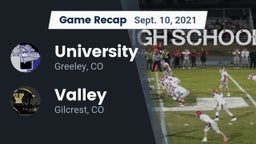 Recap: University  vs. Valley  2021