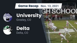 Recap: University  vs. Delta  2021