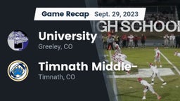 Recap: University  vs. Timnath Middle- 2023