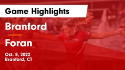 Branford  vs Foran  Game Highlights - Oct. 8, 2022
