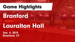 Branford  vs Lauralton Hall  Game Highlights - Jan. 4, 2019