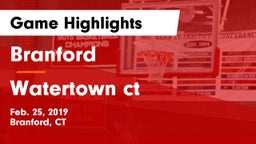 Branford  vs Watertown ct Game Highlights - Feb. 25, 2019