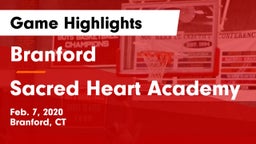 Branford  vs Sacred Heart Academy Game Highlights - Feb. 7, 2020