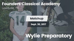 Matchup: Founders Classical A vs. Wylie Preparatory 2017