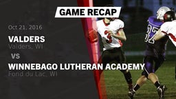 Recap: Valders  vs. Winnebago Lutheran Academy  2016