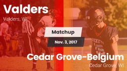 Matchup: Valders  vs. Cedar Grove-Belgium  2017