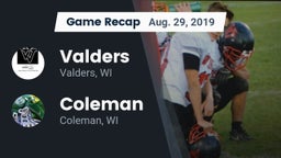 Recap: Valders  vs. Coleman  2019