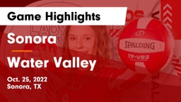 Sonora  vs Water Valley  Game Highlights - Oct. 25, 2022