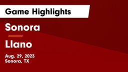 Sonora  vs Llano  Game Highlights - Aug. 29, 2023