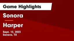 Sonora  vs Harper  Game Highlights - Sept. 12, 2023