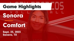 Sonora  vs Comfort  Game Highlights - Sept. 23, 2023