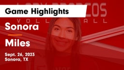Sonora  vs Miles  Game Highlights - Sept. 26, 2023