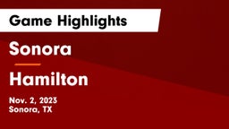 Sonora  vs Hamilton  Game Highlights - Nov. 2, 2023
