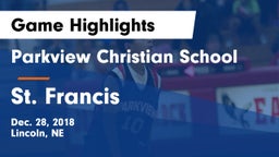 Parkview Christian School vs St. Francis  Game Highlights - Dec. 28, 2018