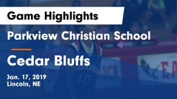 Parkview Christian School vs Cedar Bluffs  Game Highlights - Jan. 17, 2019