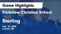 Parkview Christian School vs Sterling  Game Highlights - Feb. 25, 2020