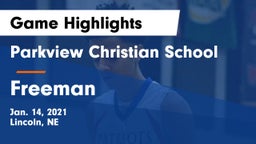 Parkview Christian School vs Freeman  Game Highlights - Jan. 14, 2021