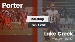 Matchup: Porter  vs. Lake Creek  2020