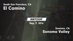 Matchup: El Camino High Schoo vs. Sonoma Valley  2016